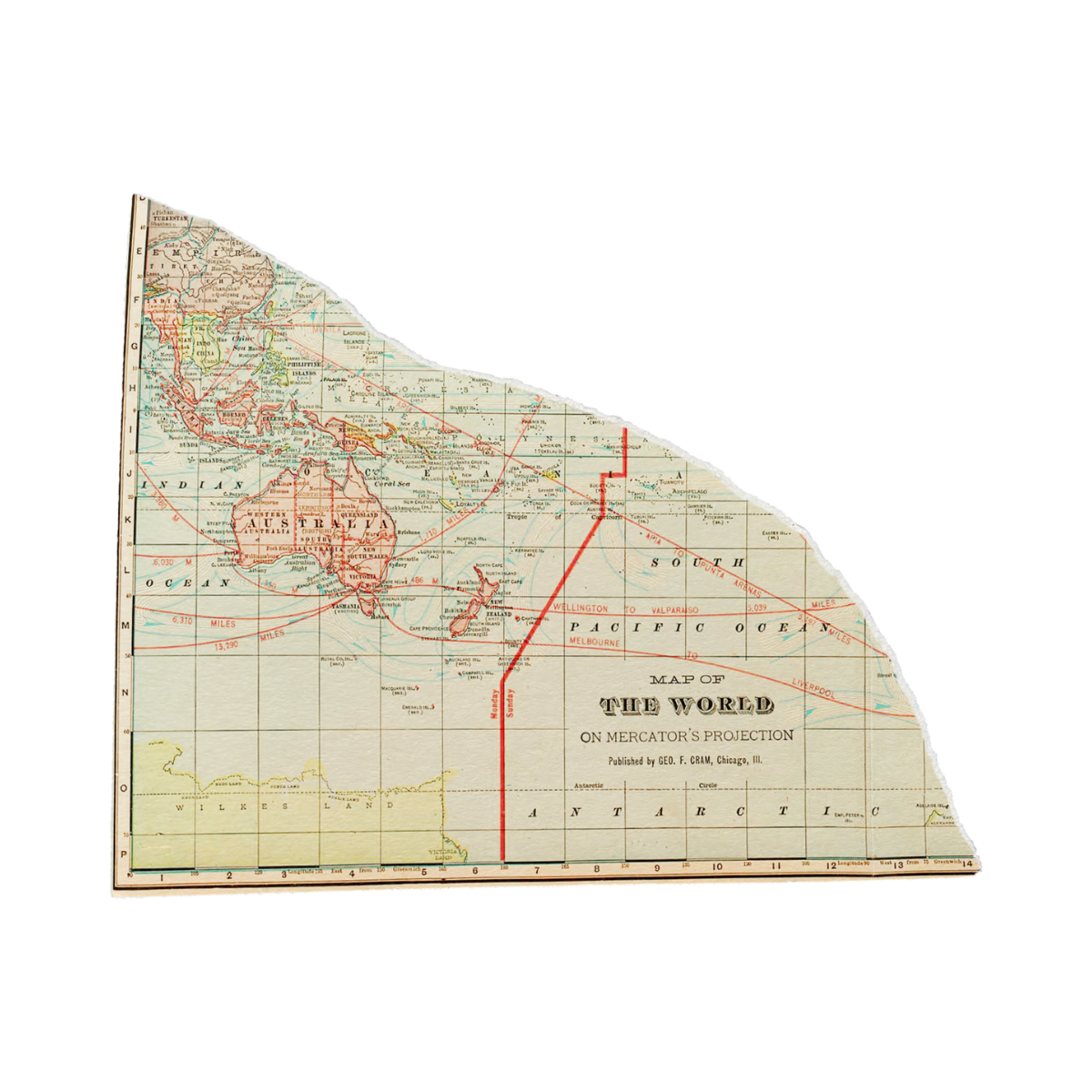 a paper cutout of a map